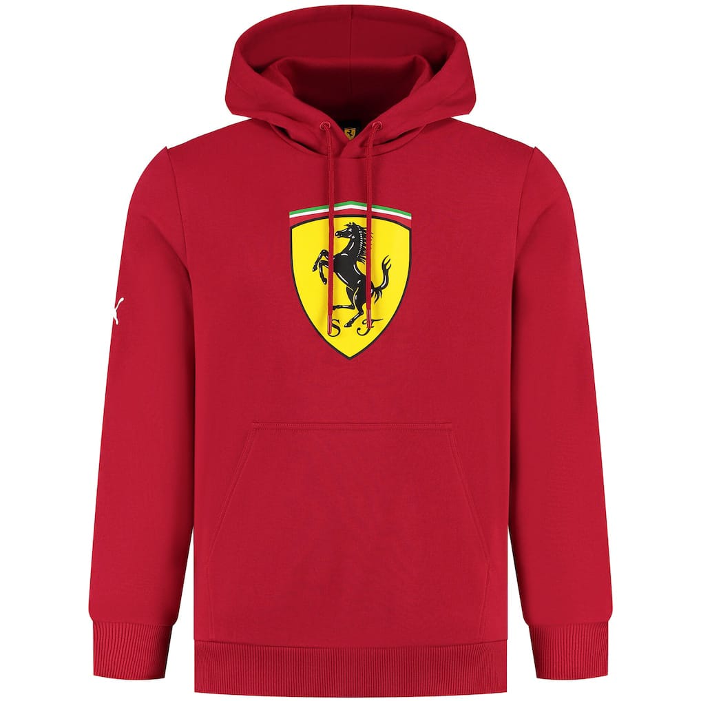 Scuderia Ferrari Puma Large Shield Hooded Sweat – Red
