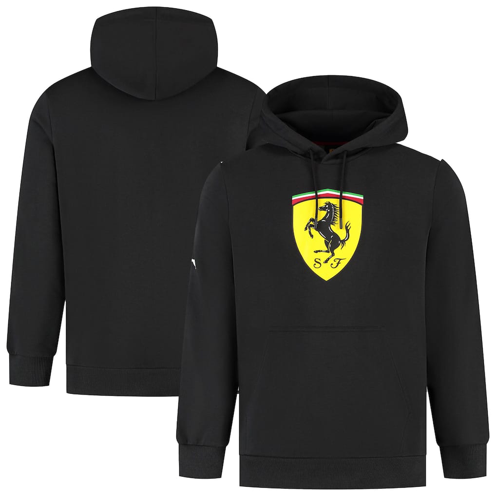 Scuderia Ferrari Puma Large Shield Hooded Sweat – Black
