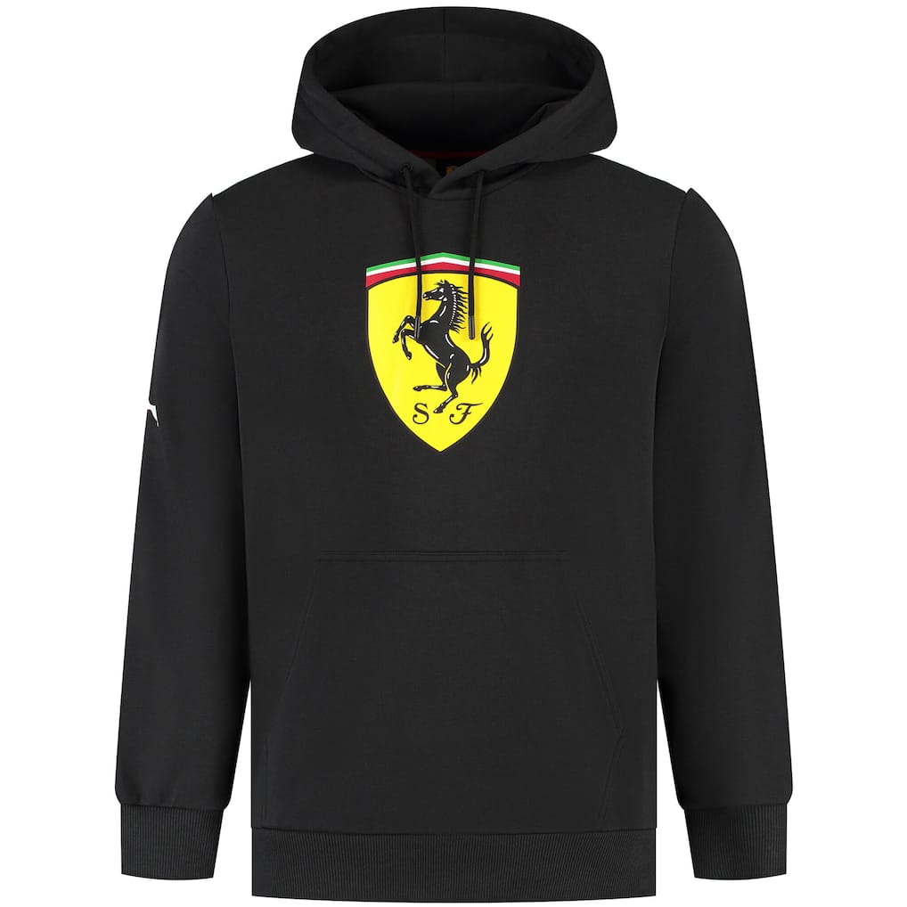 Scuderia Ferrari Puma Large Shield Hooded Sweat – Black