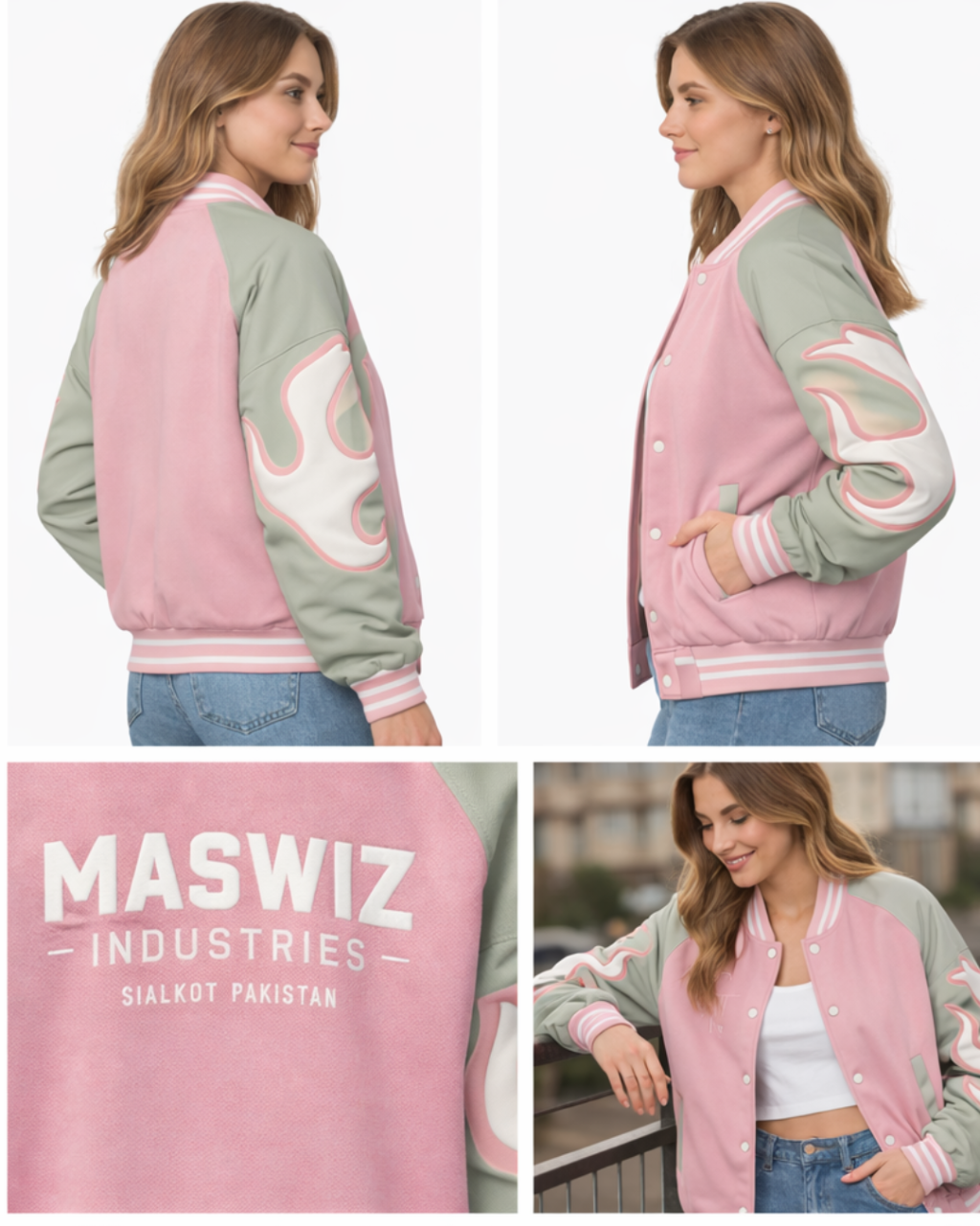 Maswiz Industries Premium Women’s Varsity Bomber Jacket