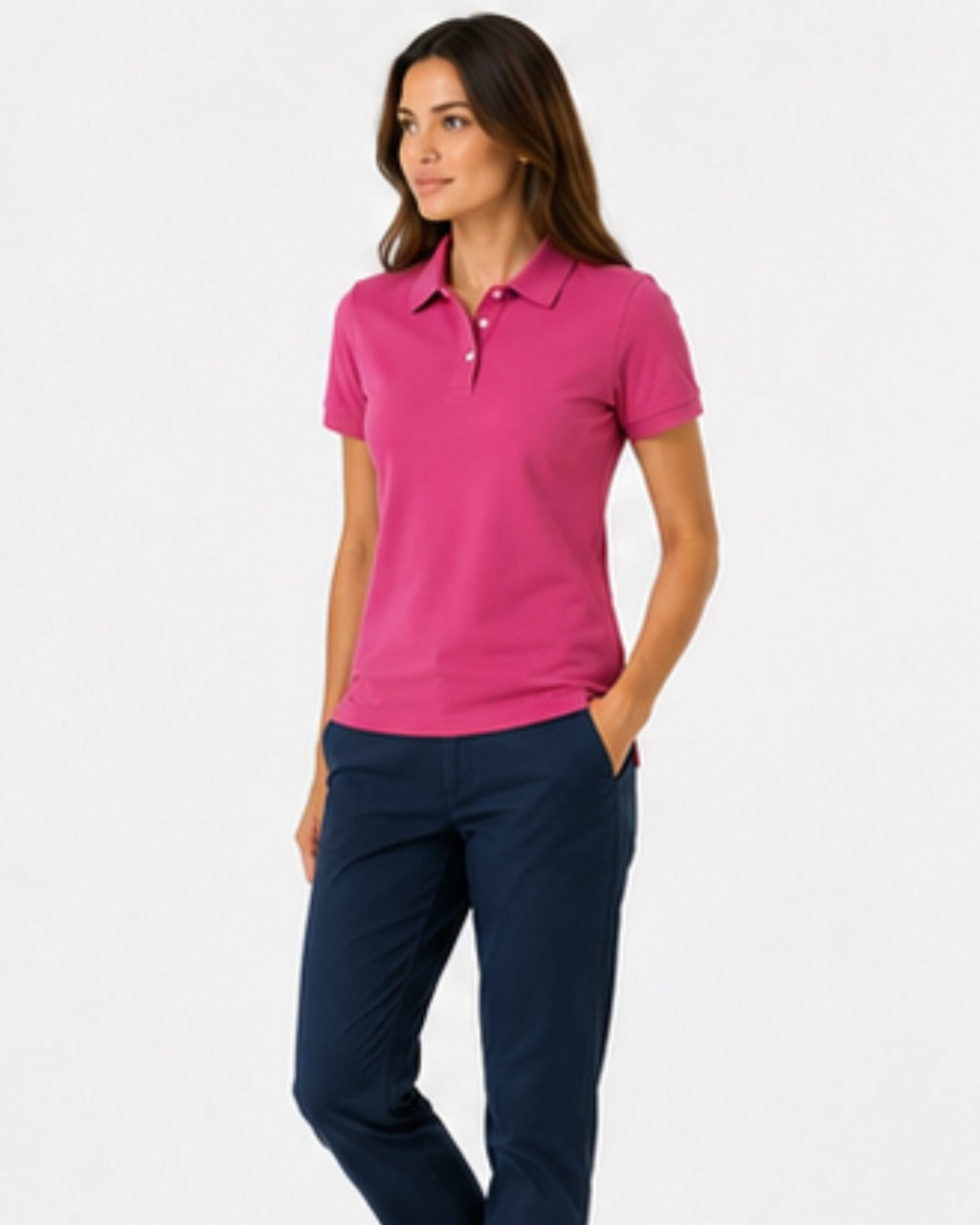 Women’s Pink Cotton Polo Shirt–Golf & Casual Tee