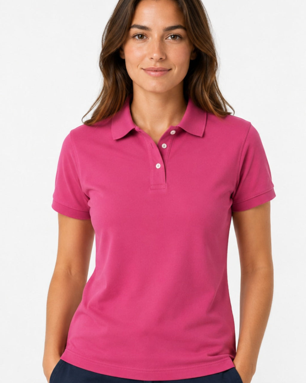 Women’s Pink Cotton Polo Shirt–Golf & Casual Tee