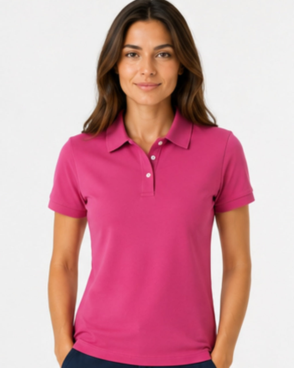 Women’s Pink Cotton Polo Shirt–Golf & Casual Tee