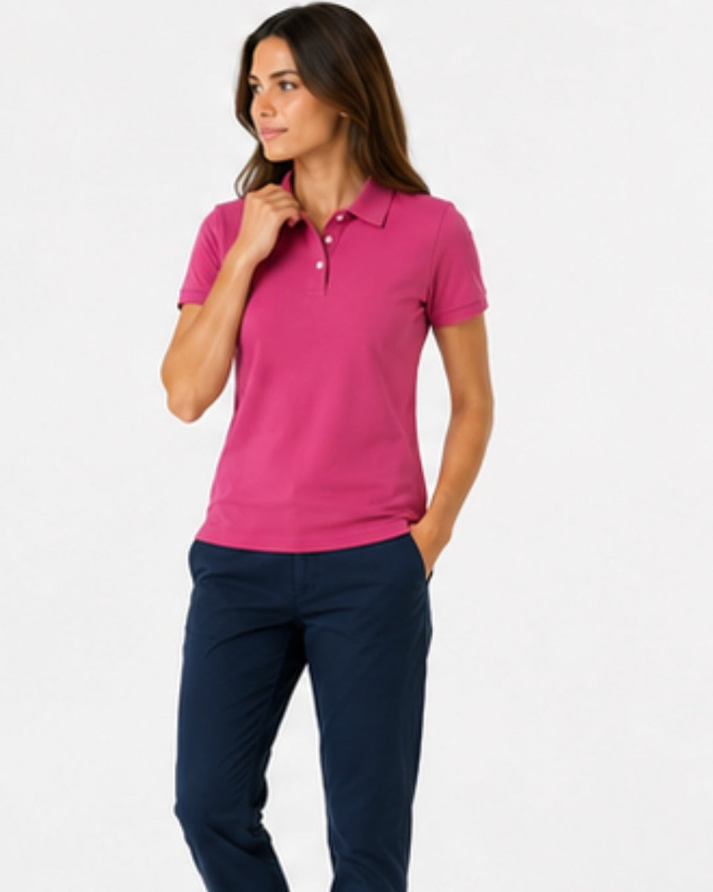 Women’s Pink Cotton Polo Shirt–Golf & Casual Tee