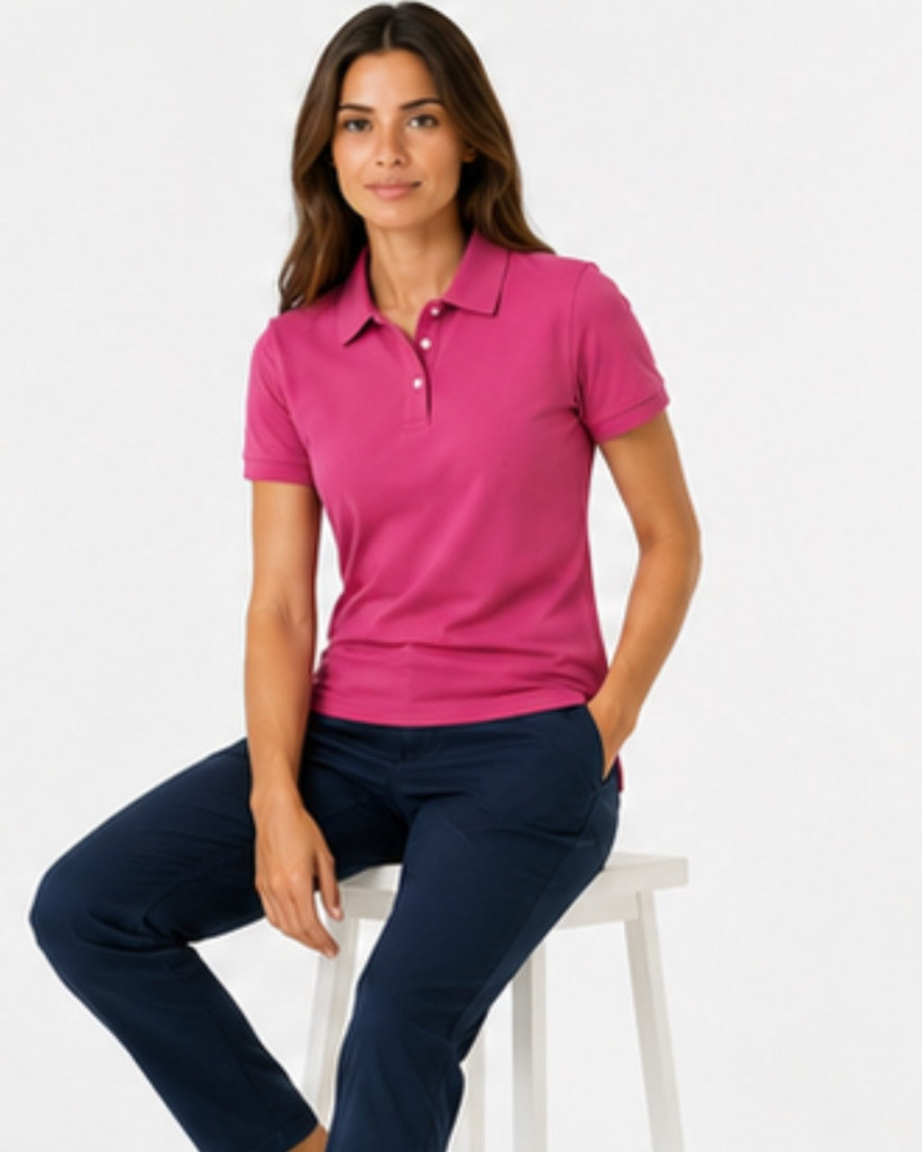 Women’s Pink Cotton Polo Shirt–Golf & Casual Tee