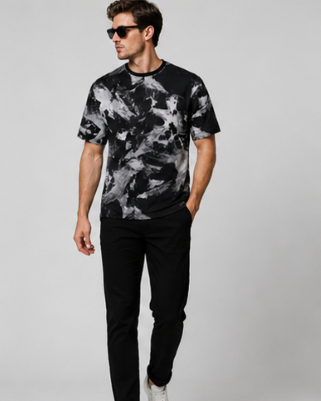 Men's Urban Abstract Graphic Casual T-Shirt